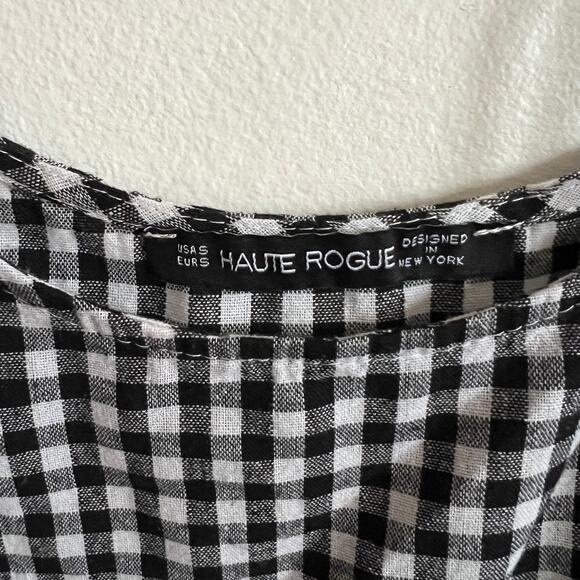 Black Gingham Top, Vintage Y2K 2000s Indie Sleaze Soft Grunge Small - Picture 4 of 7